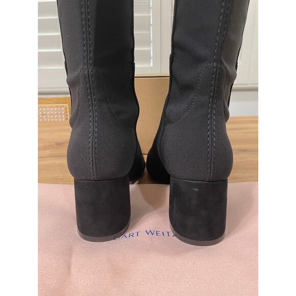 Stuart Weitzman 5050 Block Stretch Suede Over-The-Knee Black Boots Size 8 NWOB - Picture 10 of 12